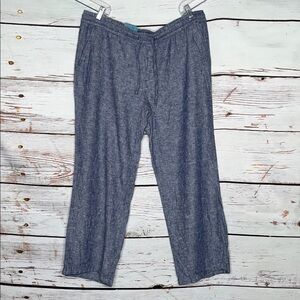 Old Navy NWT Size XL Chambray Blue Line Blend Mid Rise Pull On Wide Leg Pants